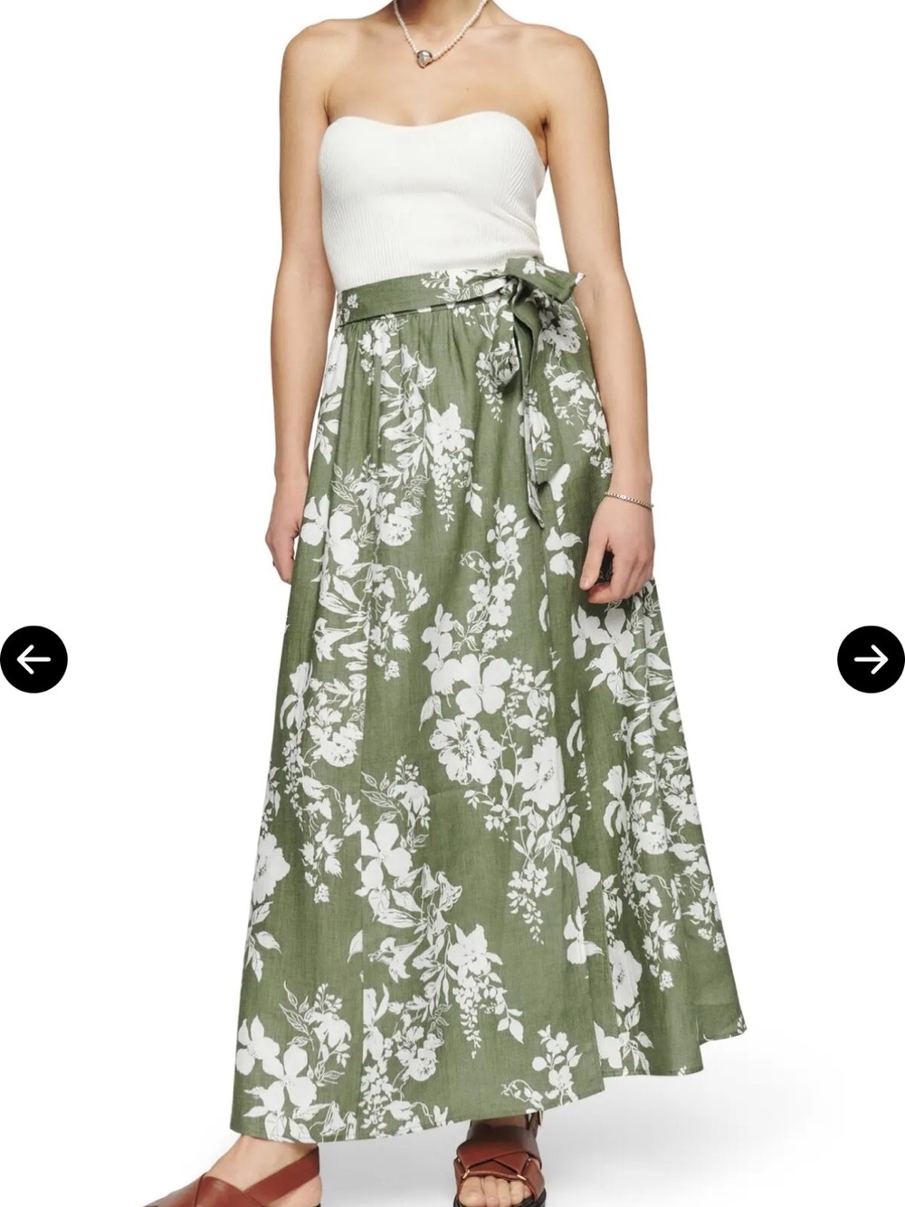 Reformation Karmen Tie Waist Linen Maxi Skirt